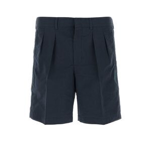 Tom Ford Men Navy Blue Cotton Blend Bermuda Shorts